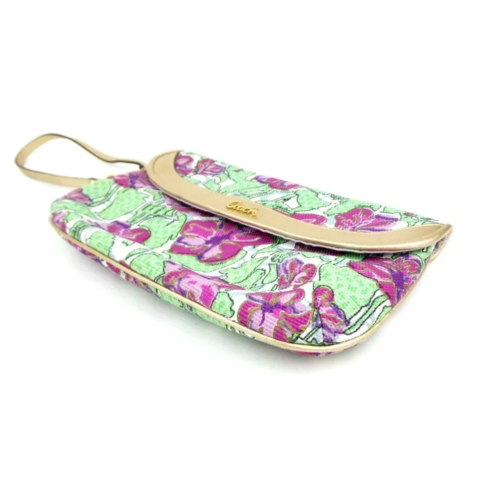 Coach Ashley Iris‎ Floral Flap Wristlet